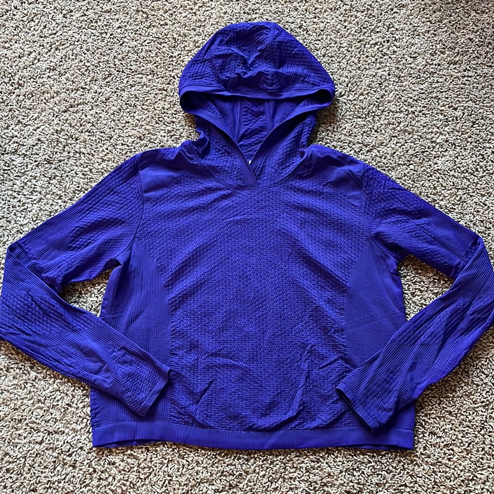 Women’s Athleta Textured Hoodie, NobleBlue/Royal Purple, size XL